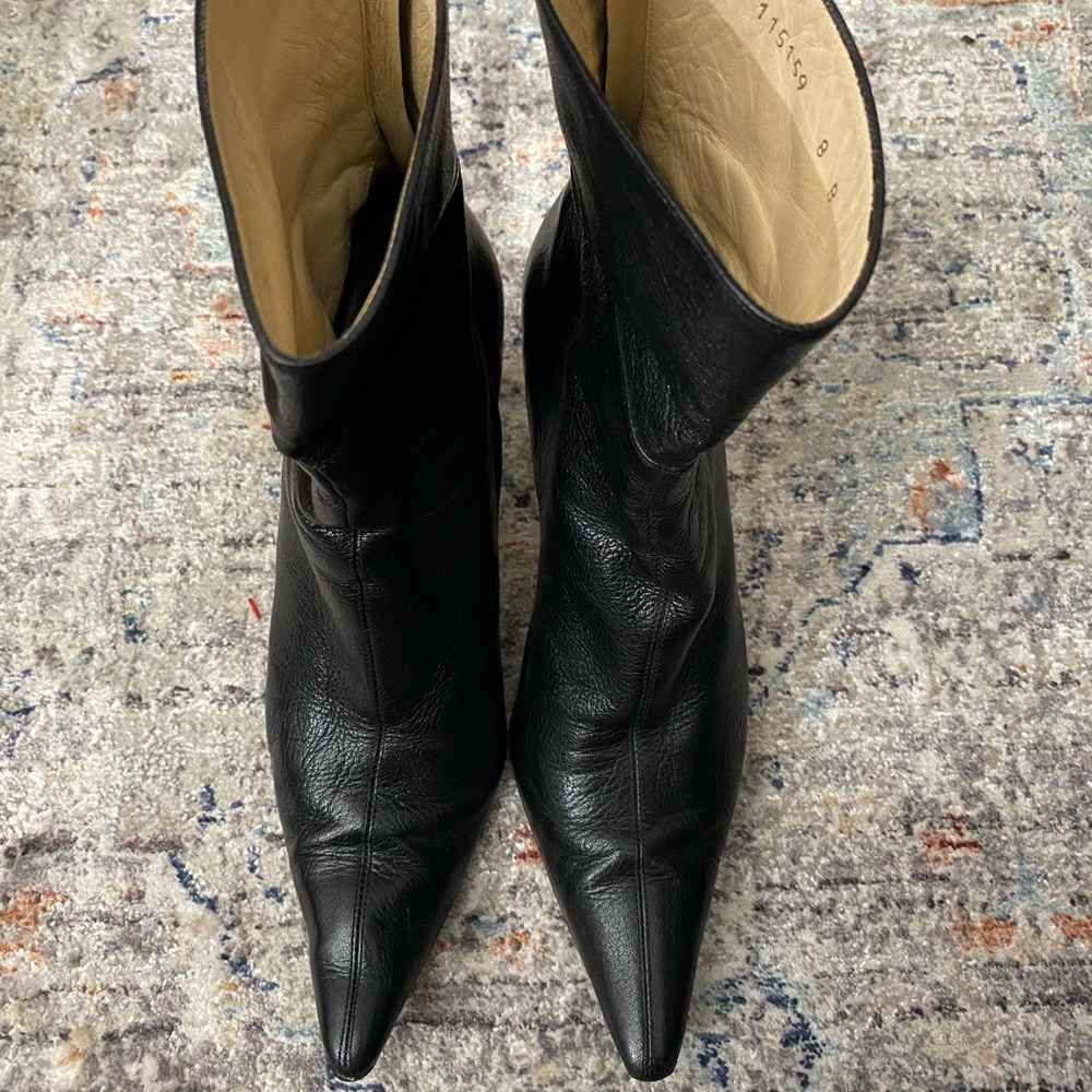 Gucci leather low calf / high ankle boots Black